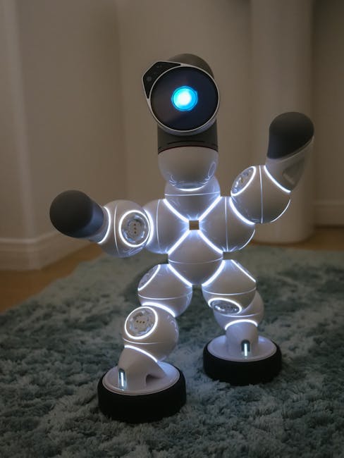 Screen with AI-assisted process automation interface on an office desk